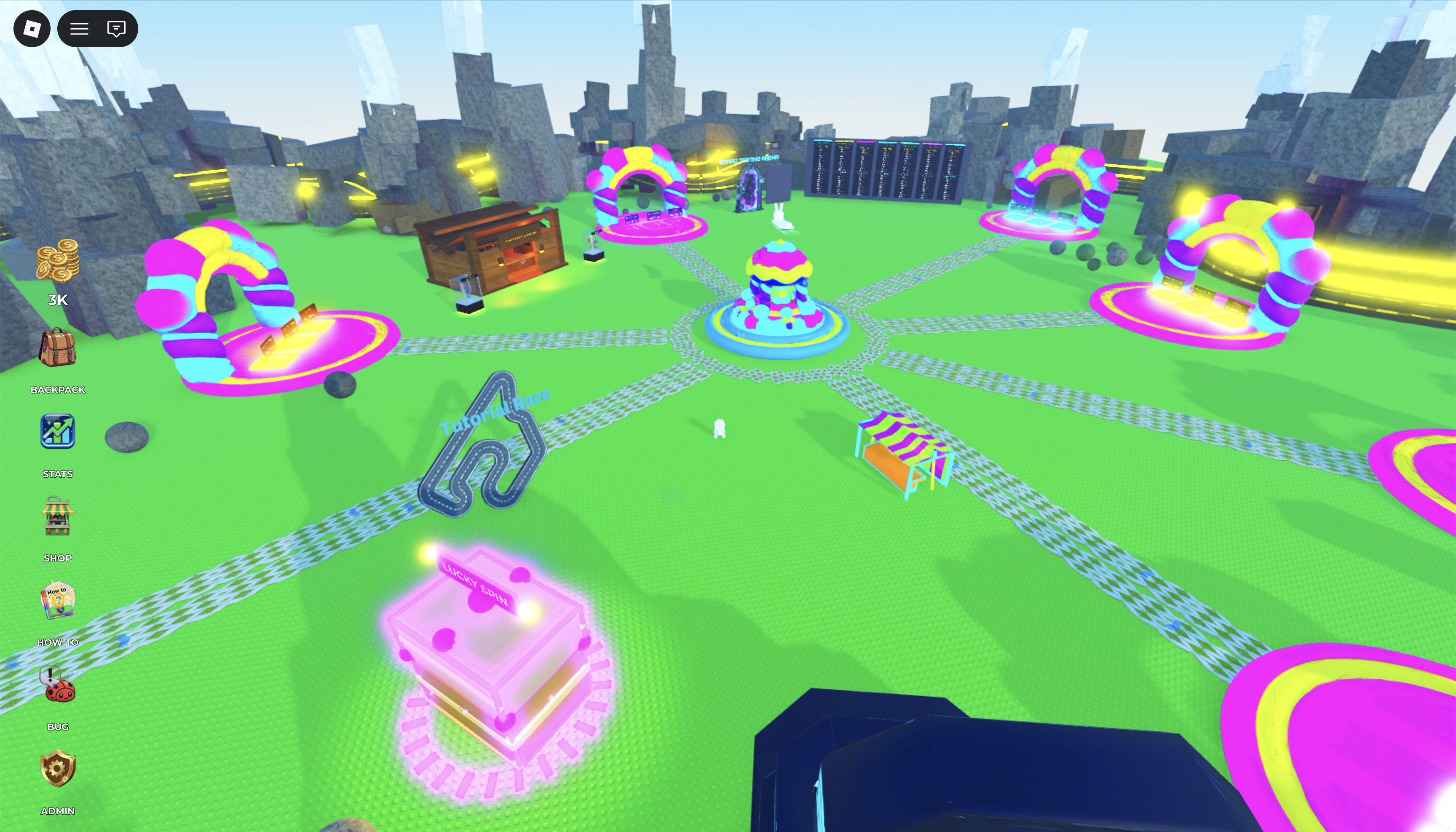 Hoverboard Racing with players competing on hoverboards