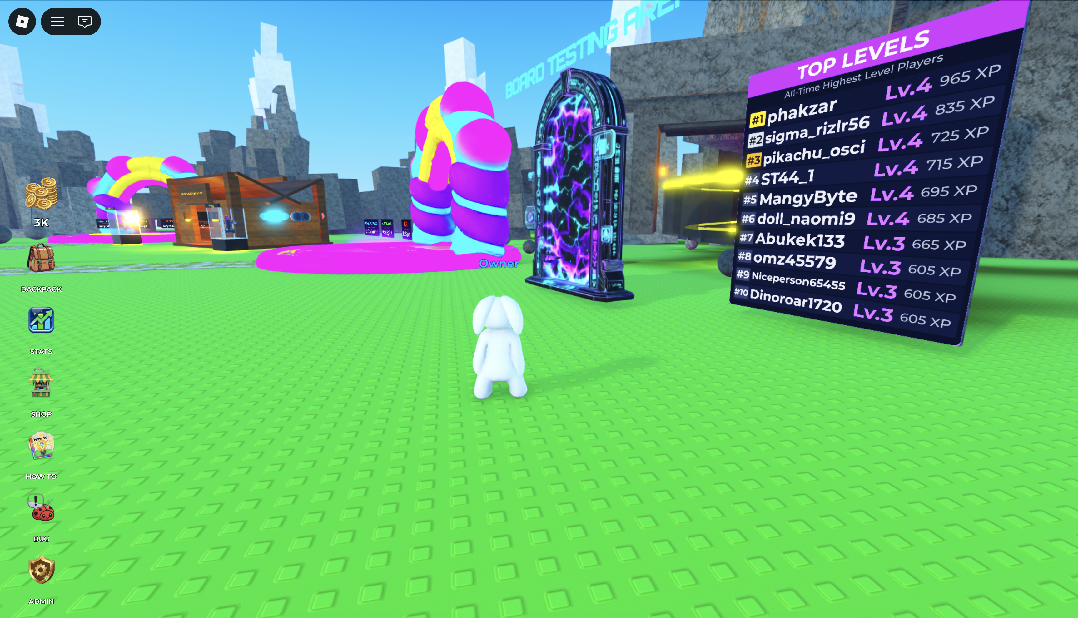 Hoverboard Racing leaderboard and hoverboard selection screen